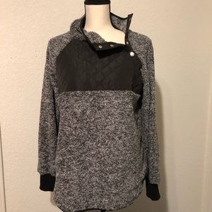 Women’s Asymmetrical Snap Collar Fleece Pullover